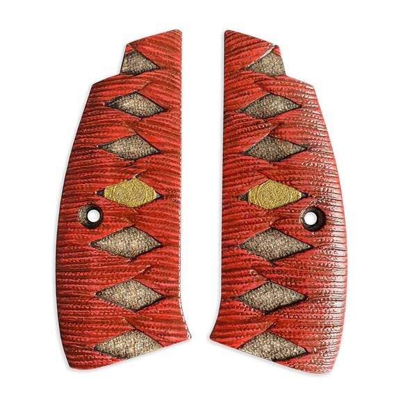 CZ 75 maple grips - Katana Red Gold Coin / hand-painted