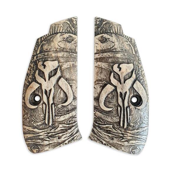 CZ 75 compact maple grips - Mythosaur Skull / hand-painted