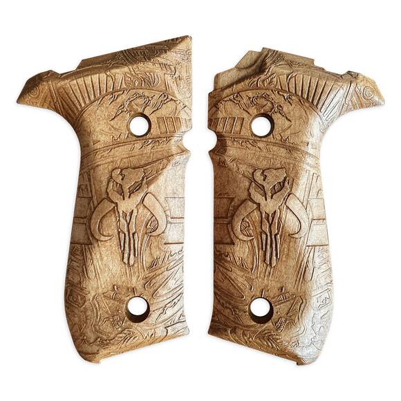Arex Rex Zero 1 Standard Palm Swell maple grips - Mythosaur Skull (3166) / hand-painted