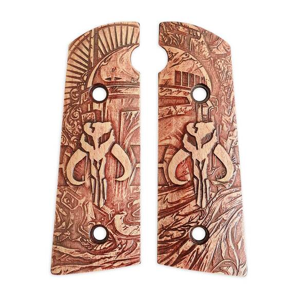 Hudson H9 maple grips - Mythosaur Skull Cherry / hand-painted