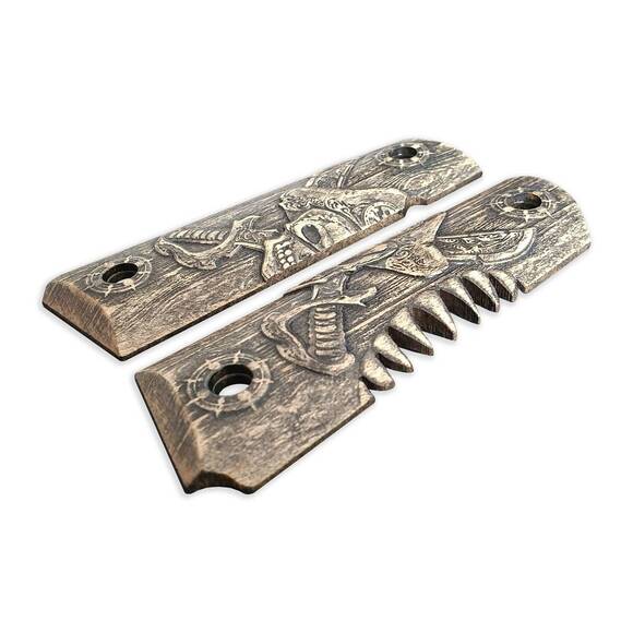 1911 Full-Size Maple Grips - Pirate / Hand-painted