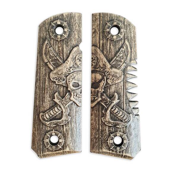 1911 full-size maple grips - Pirate / hand-painted
