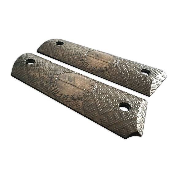 Rune Fehu Black - 1911 Full Size Government Grips