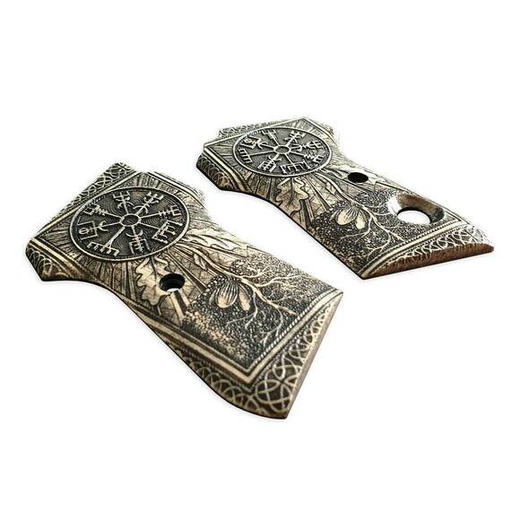 Bersa Lusber Model 84 Maple Grips - Vegvisir V2 / Hand-painted