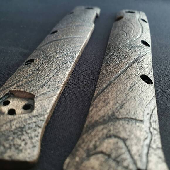Cold Steel Ti-Lite 4 maple handle scales - Wood Bark (3169) / hand-painted