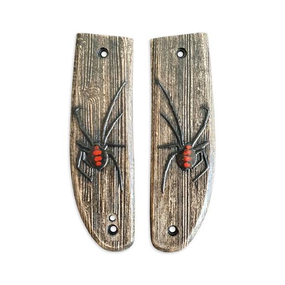 CIVIVI Trailblazer XL maple handle scales - Black Widow / hand-painted