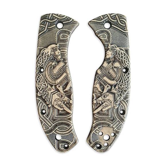 Celtic Heart Lefty Clip Down - Spyderco Tenacious Knife Scales by Svechnikov Knives