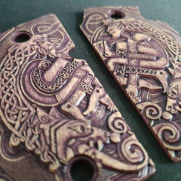 Sig Sauer P938 Maple Grips - Celtic Heart Purple / Hand-painted