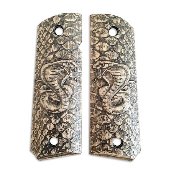 1911 full-size maple grips - Cobra / hand-painted