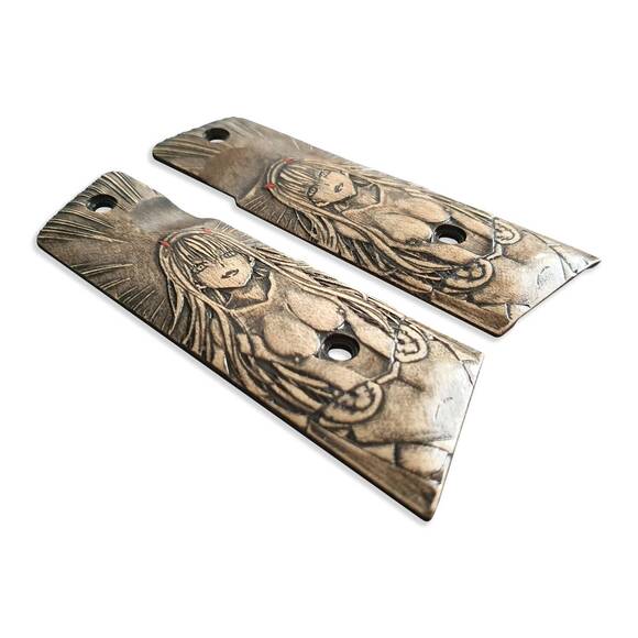 Sig Sauer P365 Macro Mischief Machine Frame Maple Grips - Code 002 / Hand-painted