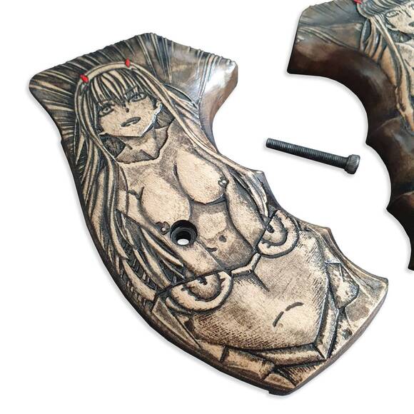 Smith And Wesson K/L Frame Round Butt Maple Grips - Code 002 / Hand-painted