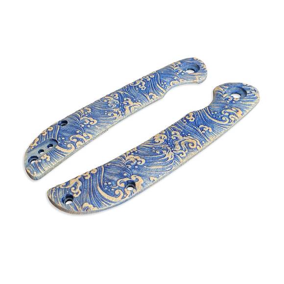 CIVIVI Imperium maple handle scales - Japan Wave / hand-painted