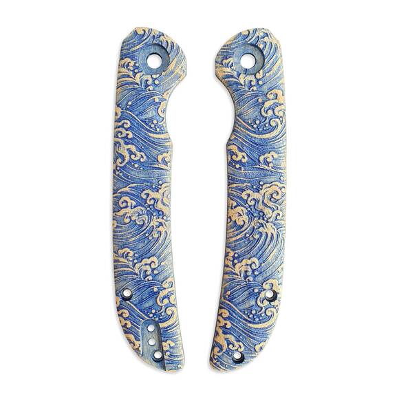 CIVIVI Imperium maple handle scales - Japan Wave / hand-painted