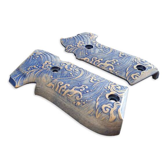 Sig Sauer P220 DA/SA Maple Grips - Japan Wave / Hand-painted