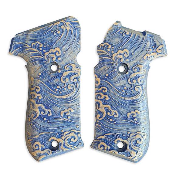 Sig Sauer P220 DA/SA maple grips - Japan Wave / hand-painted