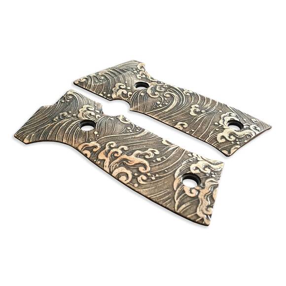 Sig Sauer P320 AXG Maple Grips - Japan Wave Classic / Hand-painted