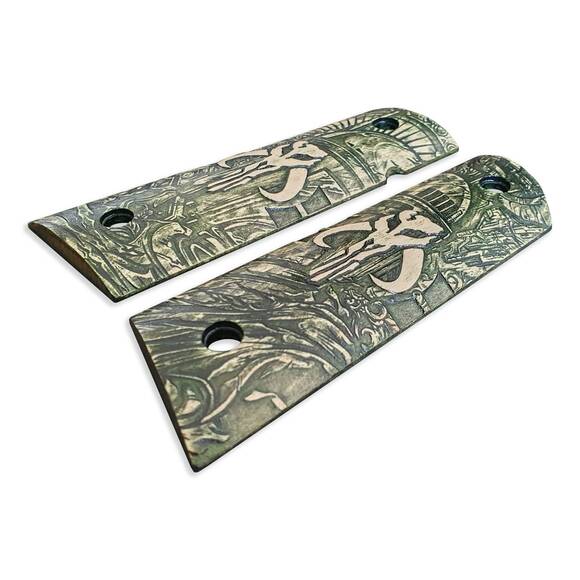 Mythosaur Skull Green - 1911 Full Size Magwell Grips