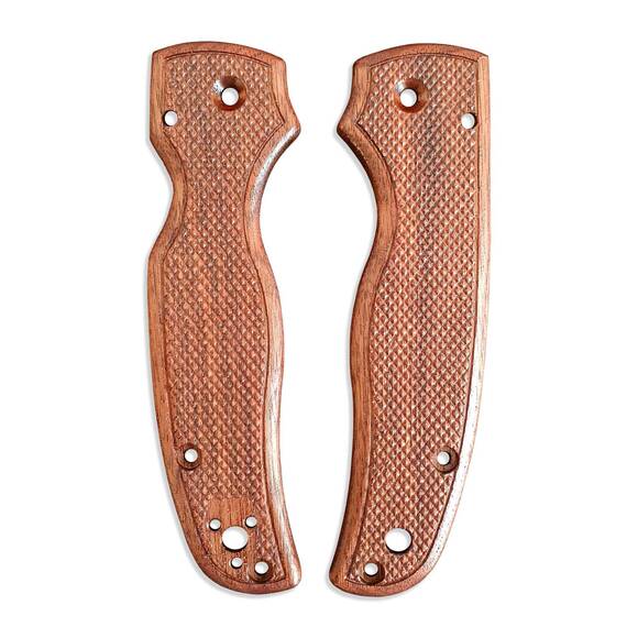 Spyderco Shaman walnut handle scales - Classic V2 / hand-painted