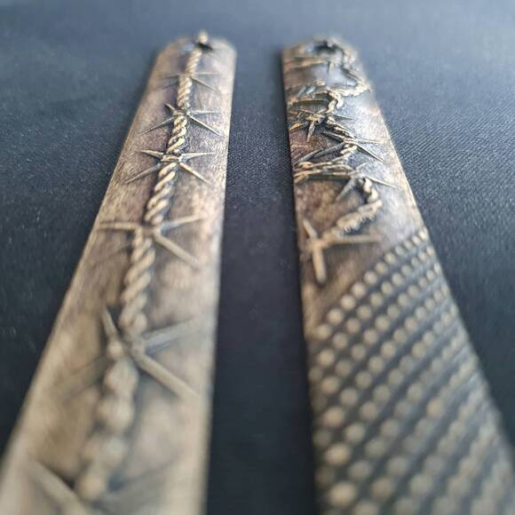 CRKT CEO Flipper maple handle scales - Outlaws / hand-painted