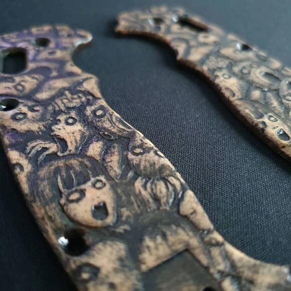 Scared Faces - Spyderco Manix 2 XL Knife Scales by Svechnikov Knives