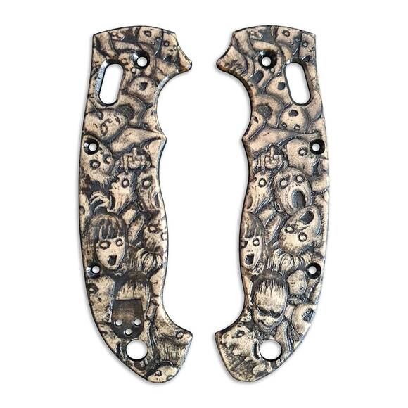 Scared Faces - Spyderco Manix 2 XL Knife Scales by Svechnikov Knives