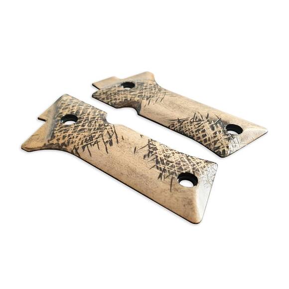 Beretta 80X Cheetah Maple Grips - Scratches / Hand-painted