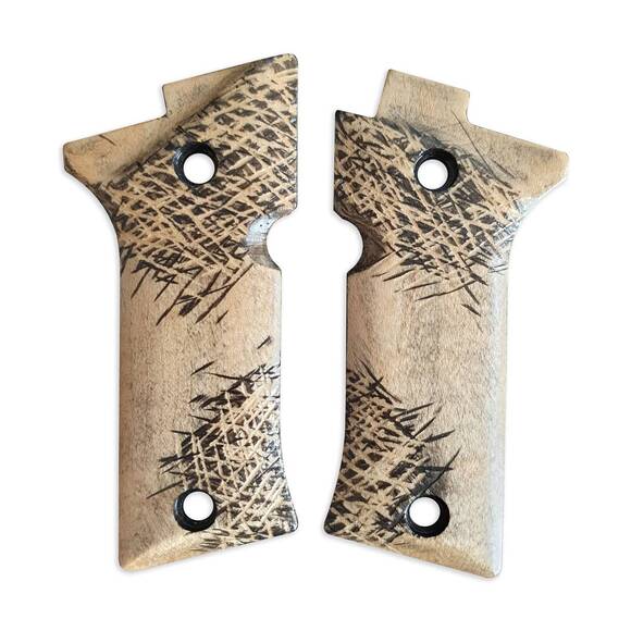 Beretta 80X Cheetah maple grips - Scratches / hand-painted