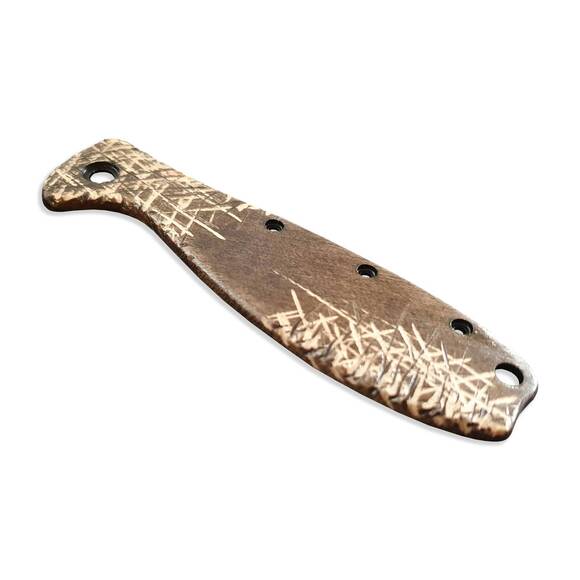 ESEE Zancudo maple handle scales - Scratches Dark / hand-painted