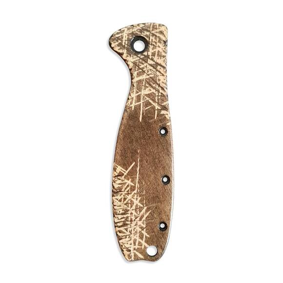 ESEE Zancudo maple handle scales - Scratches Dark / hand-painted