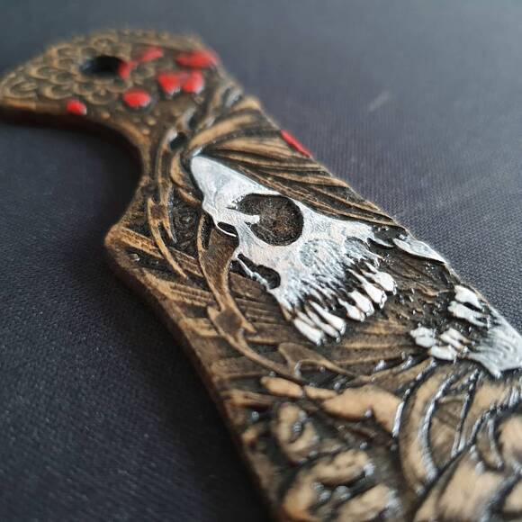 Skull Rose - Kershaw Emerson CQC 6K, 7K Knife Scale by Svechnikov Knives