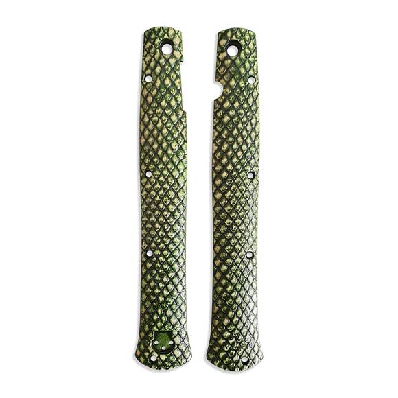 Cold Steel Ti-Lite 6 maple handle scales - Snake Skin Green / hand-painted