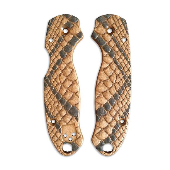 Spyderco Para 3 maple handle scales - Snake Skin Rattlesnake (3166) / hand-painted