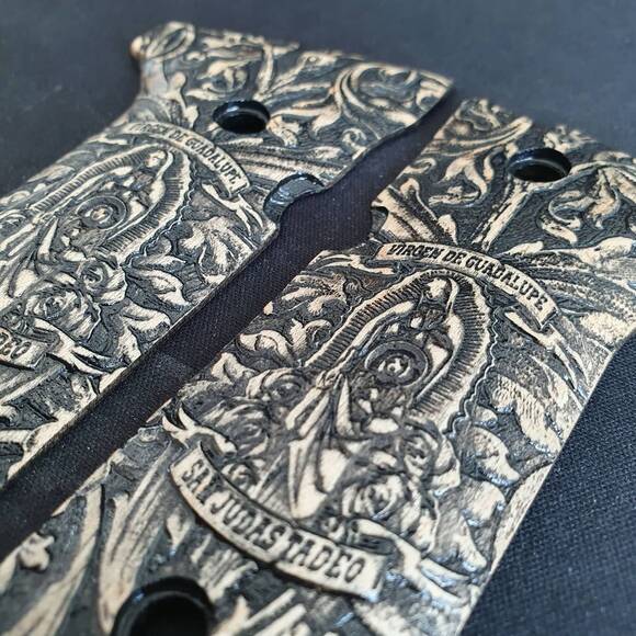 Beretta 92X, M9A3, M9A4 Maple Grips - Virgen De Guadalupe And San Judas Tadeo / Hand-painted