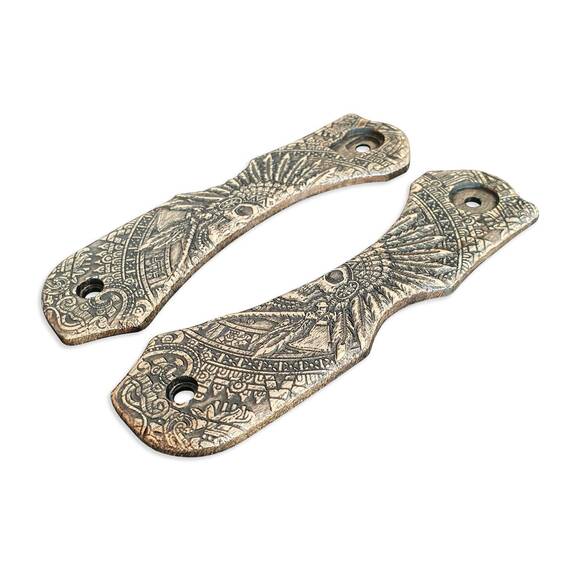 Leatherman K500X/K501X maple handle scales - War Chief / hand-painted