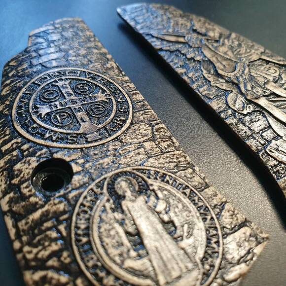 Archangel Michael X Saint Benedict Medal - CZ Compact 75, 75D, 75 P-01, PCR Grips