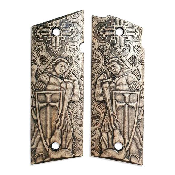 Coonan 357 Magnum full-size maple grips - Archangel Michael Statue / hand-painted