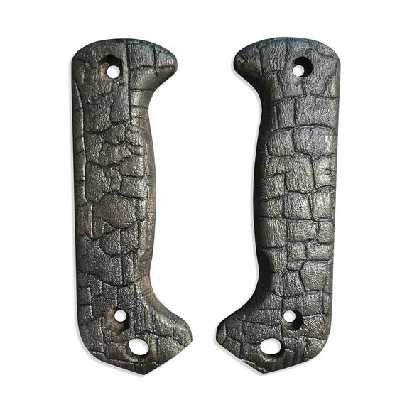 Ka-Bar Becker Long maple handle scales - Burned / hand-painted