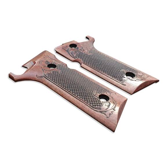 Beretta 92XI, 92GTS Maple Grips - Classic Dark Cherry / Hand-painted