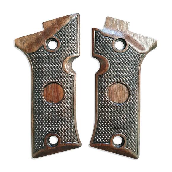 Beretta 80X Cheetah walnut grips - Classic V2 (15mm) Dark / hand-painted