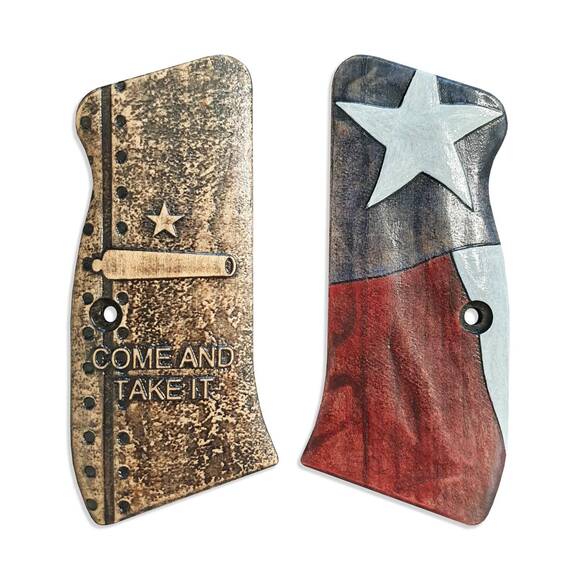 CZ 97 maple grips - Come And Take It / hand-painted