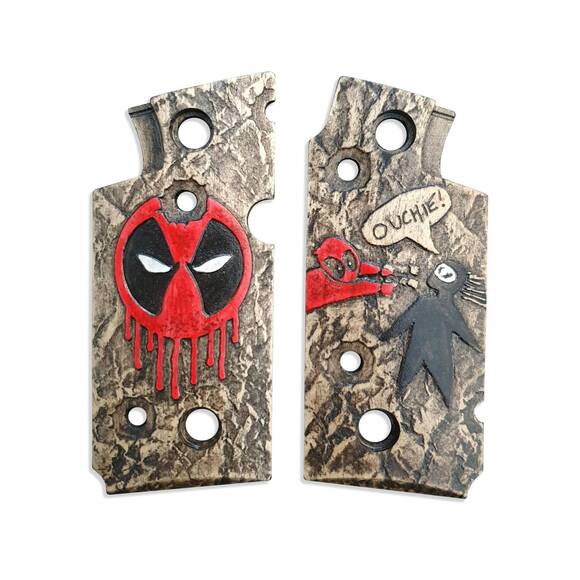Springfield 911 380 maple grips - Deadpool / hand-painted