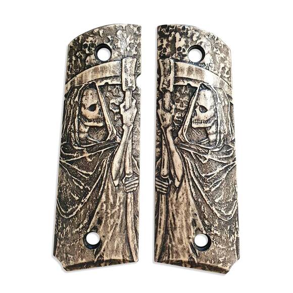 1911 full-size maple grips - Grim Reaper / hand-painted
