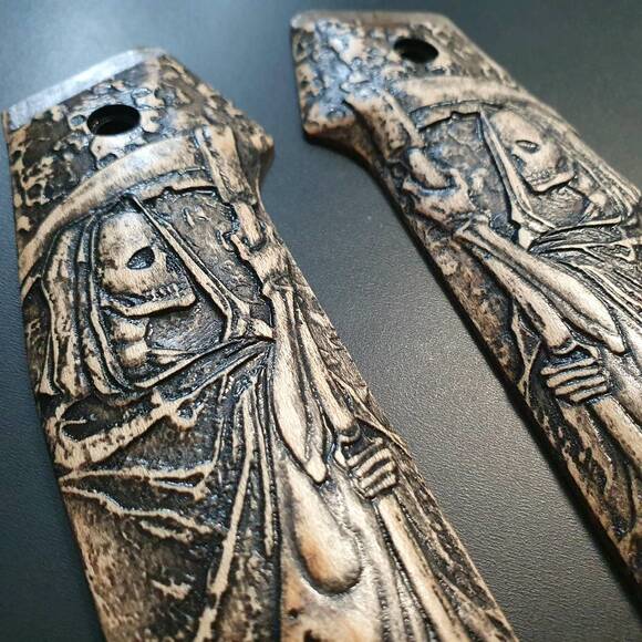 AR-15 Indian Creek Grip Adapter Grips - Grim Reaper / Hand-painted