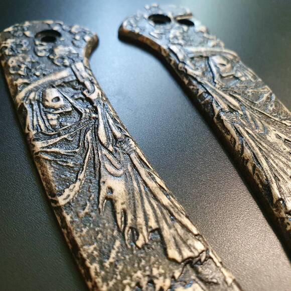 CIVIVI Conspirator maple handle scales - Grim Reaper / hand-painted