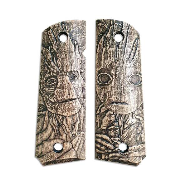 1911 full-size maple grips - I Am Groot! / hand-painted