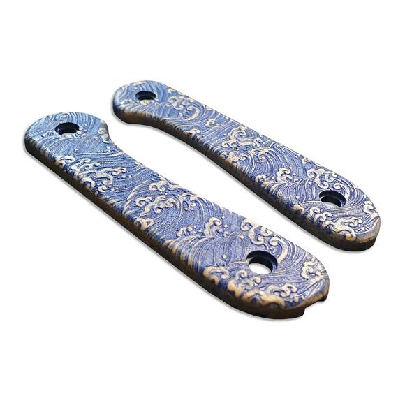 CIVIVI Elementum Fixed Blade maple handle scales - Japan Wave / hand-painted