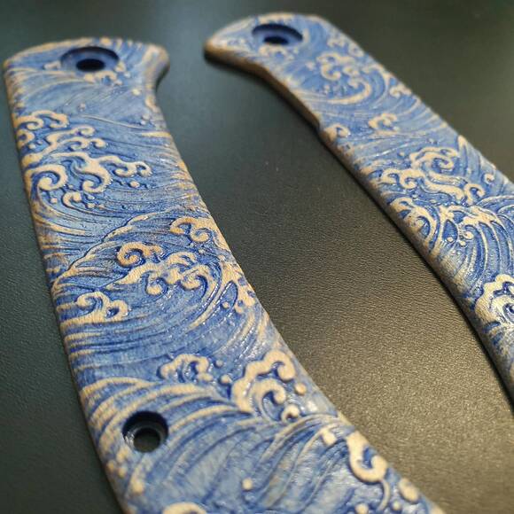 CIVIVI Riffle maple handle scales - Japan Wave / hand-painted