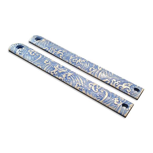 CRKT CEO Flipper maple handle scales - Japan Wave / hand-painted