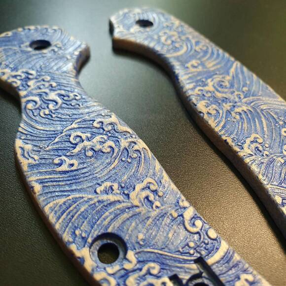 Japan Wave - Spyderco Sage 5 Knife Scales by Svechnikov Knives