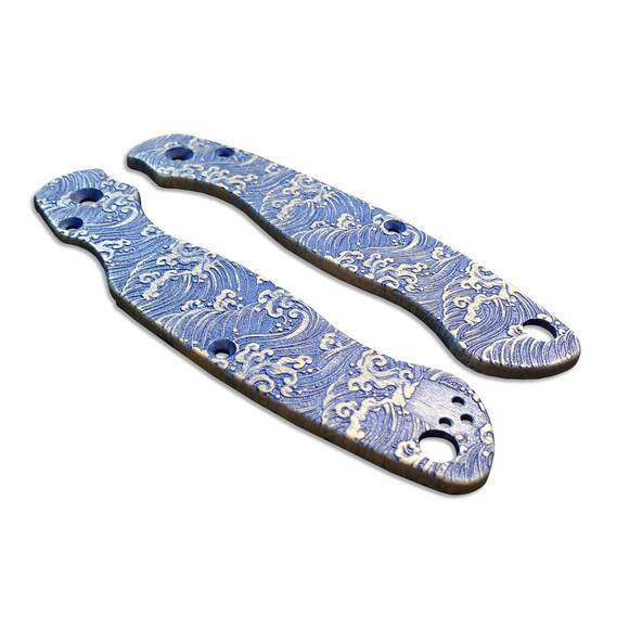 Japan Wave - Spyderco Military 2 Knife Scales by Svechnikov Knives
